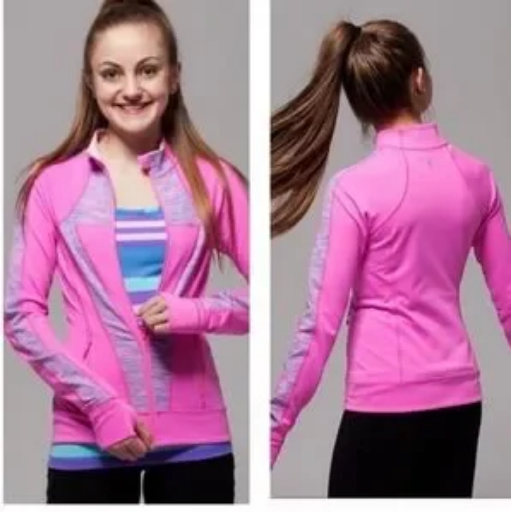 Ivivva (Girls Lululemon) Perfect Your Practice Hot Pink Zip Up Jacket Girls 14